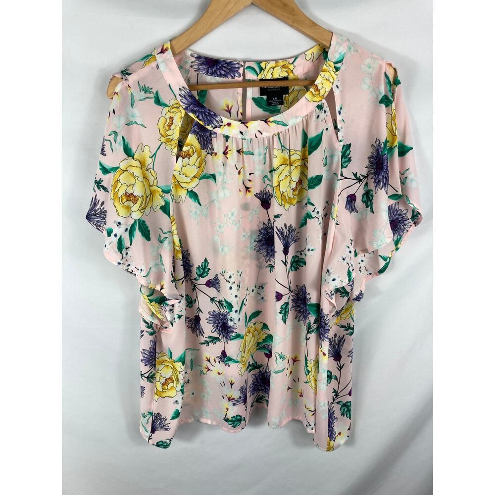 Liz Claiborne Pink Floral Blouse Size XXL